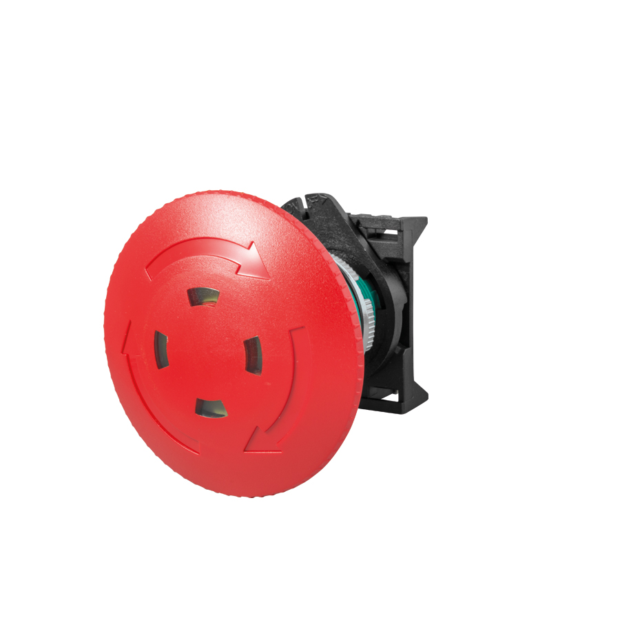 PUSH BUTTON MUSHROOM TWIST TO RELEASE VIS Ø60MM