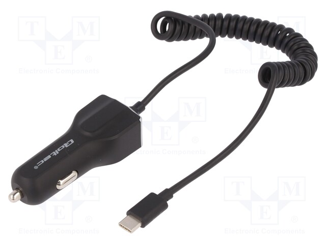 Automotive power supply; USB C plug; Sup.volt: 12÷24VDC; 5V/3A