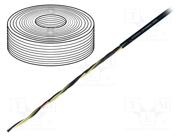 Wire: motor; chainflex® CF34.UL.D; 5G6mm2; TPE; black; stranded; Cu