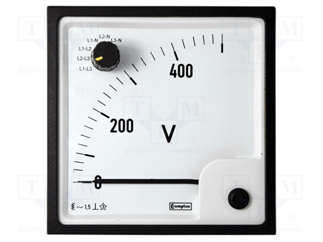 Meter: panel; analogue; 0÷13,2kV; True RMS; 132V; Class: 1,5; IP52