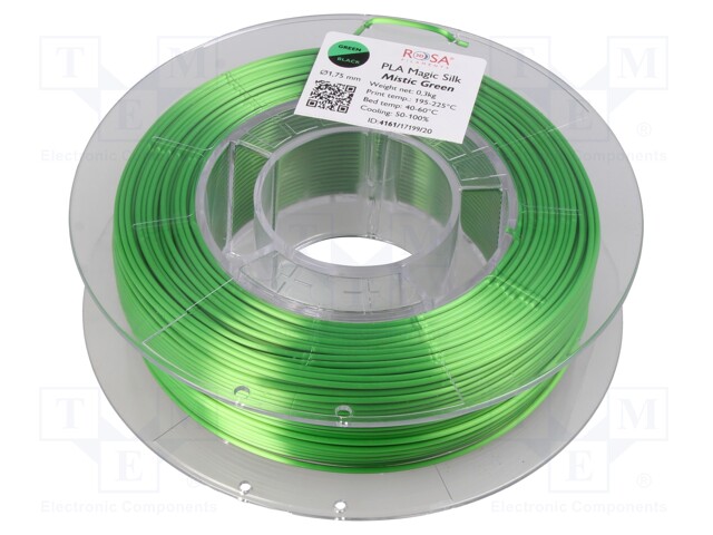 Filament: PLA Magic Silk; 1.75mm; mistic green; 195÷225°C; 300g