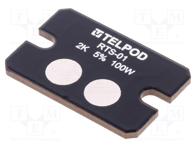 Resistor: thick film; screw; 2kΩ; 100W; ±5%; 38x25x2mm; 100ppm/°C