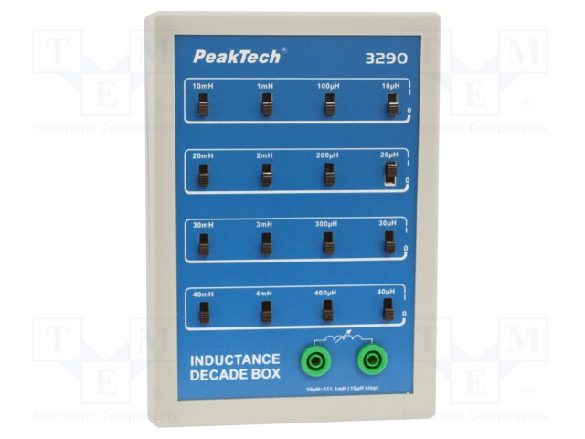 Decade box: inductance; 10u÷111,1mH; Number of ranges: 4