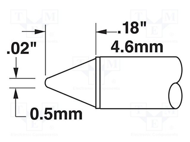 Tip; conical; 1x5mm; 302°C; for soldering station
