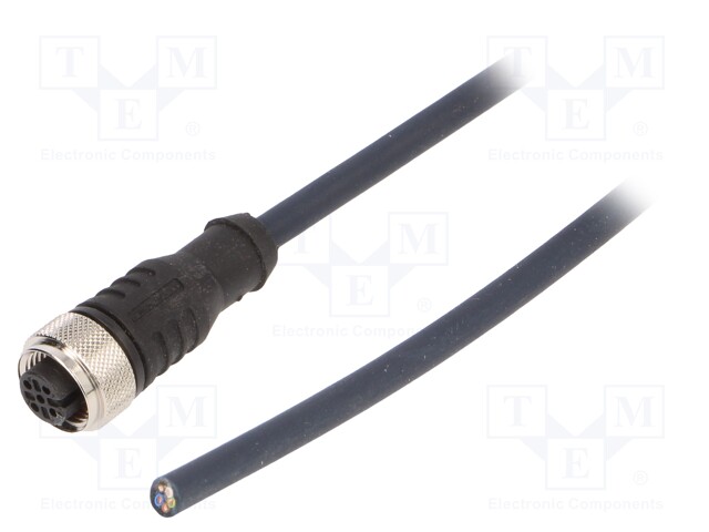 Connection lead; M12; PIN: 5; straight; 10m; plug; 60VAC; 4A; IP69K