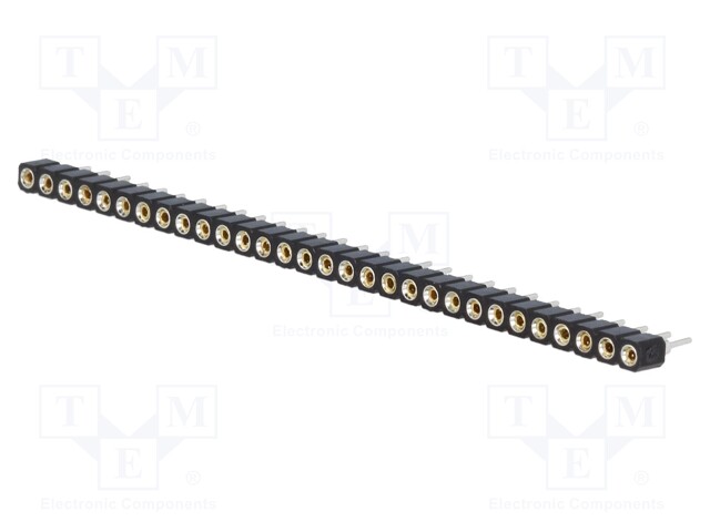 Socket; pin strips; female; PIN: 30; turned contacts; straight
