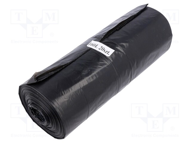 Trash bags; 20pcs; LDPE; Colour: black; 160l