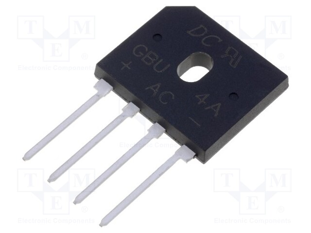 Single-phase bridge rectifier; Urmax: 50V; If: 4A; Ifsm: 150A; GBU