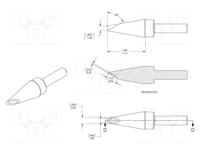 Tip; minispoon; 2mm; 366°C; for soldering station