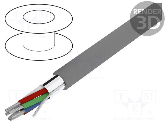 Wire; Alpha Essential C&C; 6x24AWG; shielded,Al-PET foil; PVC