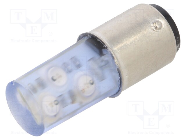 LED lamp; blue; BA15D; 230VAC