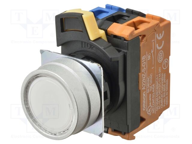 Switch: push-button; 22mm; Stabl.pos: 1; flat; Pos: 2