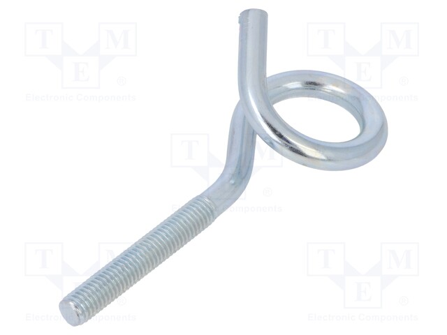 Hook; ring; steel; zinc; Thread len: 45mm; Overall len: 100mm