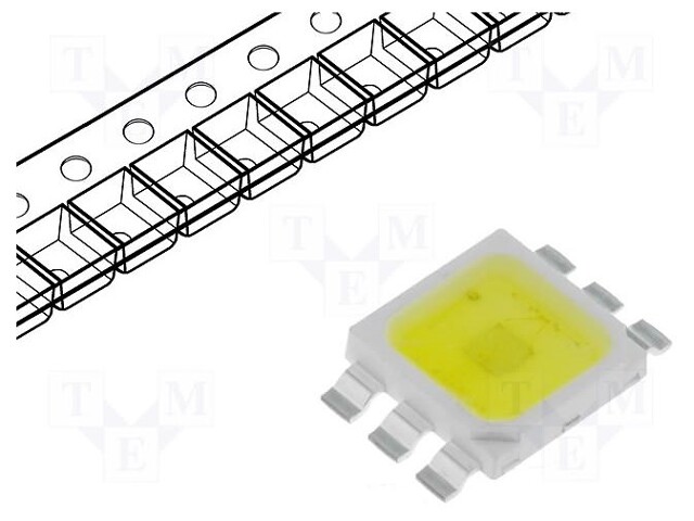 Power LED; white cold; Pmax: 2.4W; 6500(typ)K; 180÷200lm; 120°