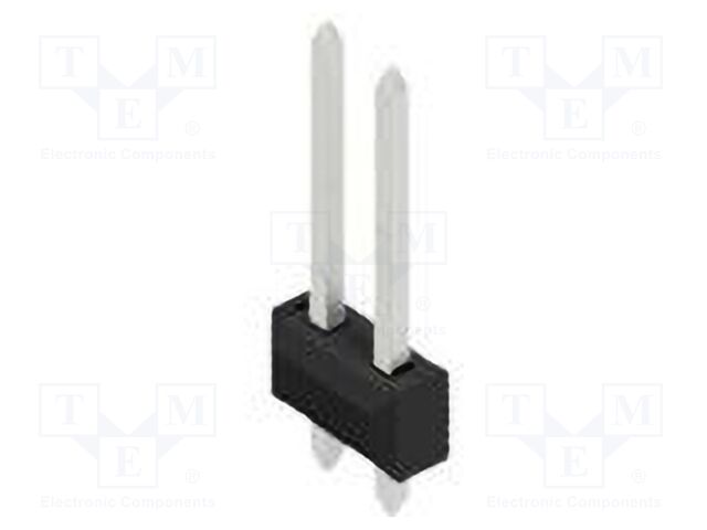 Connector: pin strips; pin header; male; PIN: 2; 2.54mm; THT; 2x1