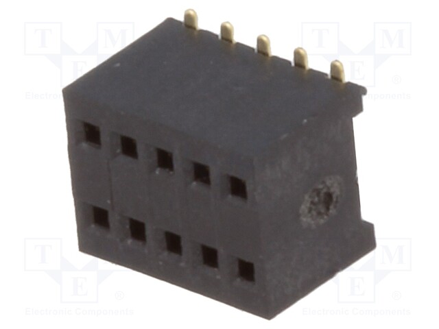 Socket; pin strips; female; PIN: 10; straight; 1.27mm; SMT; 2x5