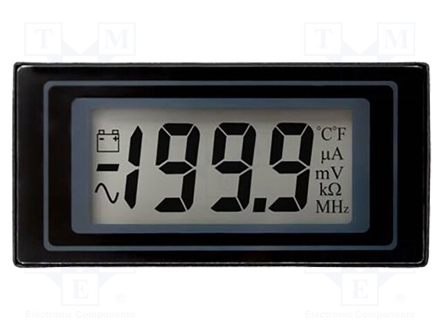 Voltmeter; digital,mounting; 0÷200mV; on panel; snap fastener