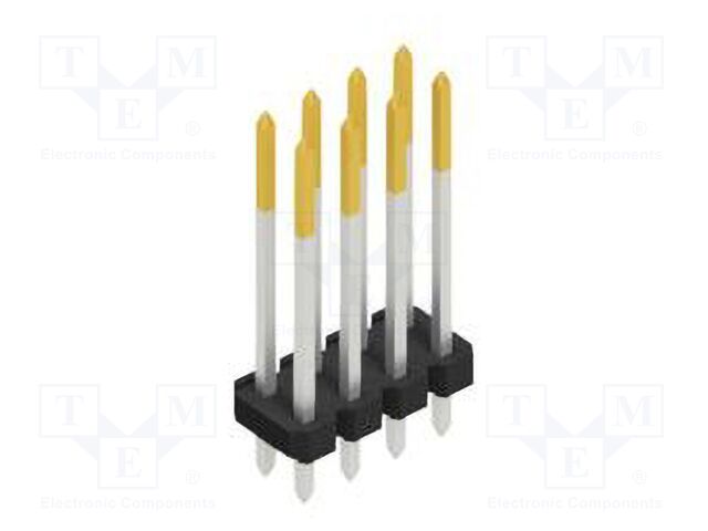 Connector: pin strips; pin header; male; PIN: 8; 2.54mm; THT; 2x4