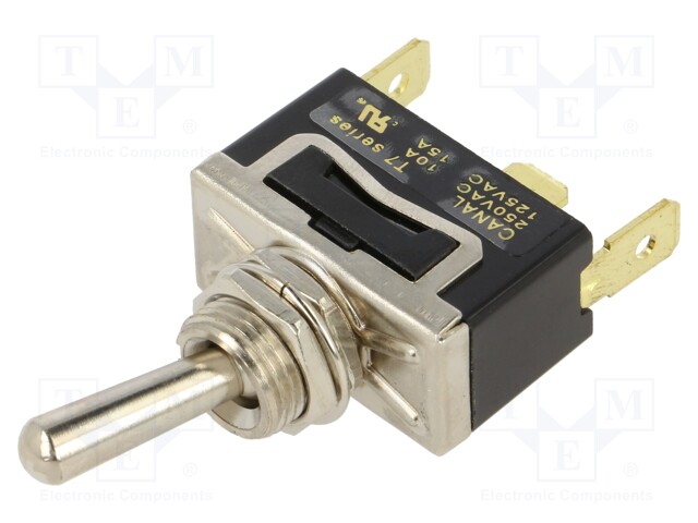 Switch: toggle; Pos: 2; SPDT; ON-ON; 10A/250VAC; Toggle: round; 1.5kV