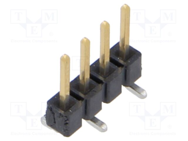 Connector: pin strips; male; PIN: 4; 2.54mm; gold-plated; SMT