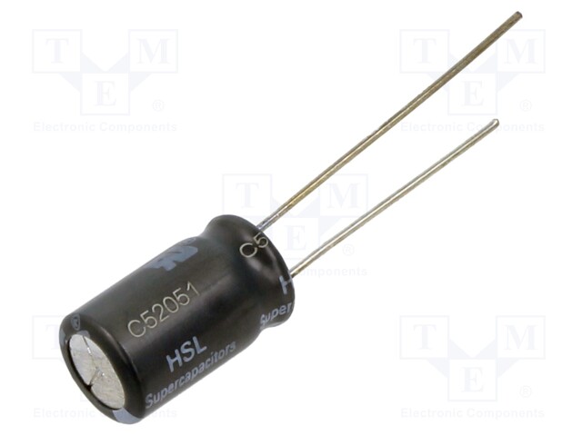 Supercapacitor; THT; 10F; 3.8VDC; ±20%; Body dim: Ø8.5x15.5mm; 3uA