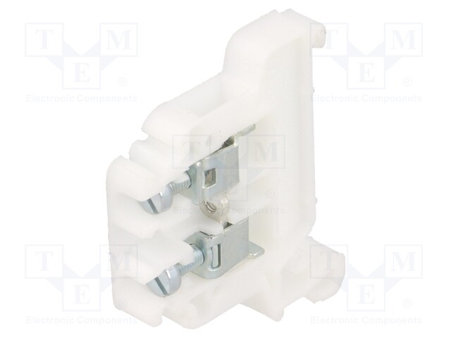 Splice terminal: rail; 0.5÷4mm2; ways: 1; terminals: 2; white; TS35