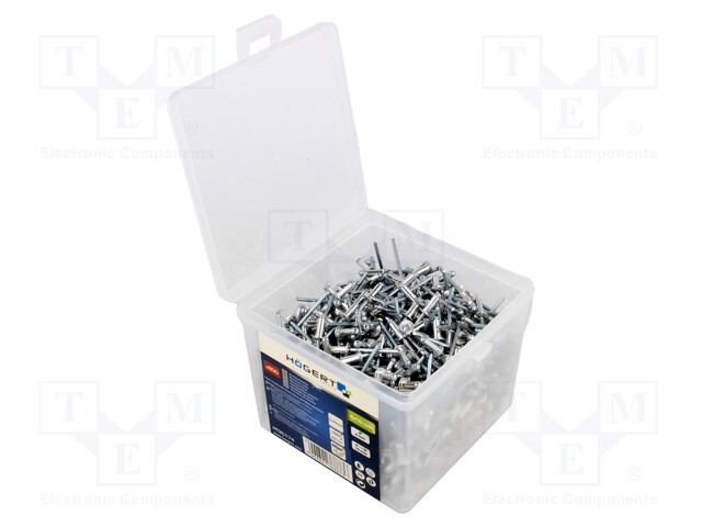 Rivet; aluminium; Rivet diam: 4mm; L.rivet: 10mm; 800pcs.