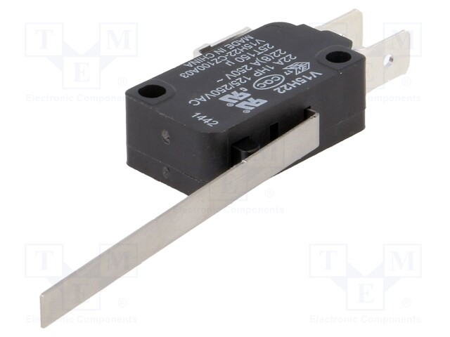 Microswitch SNAP ACTION; with lever; SPDT; 22A/250VAC; ON-(ON)