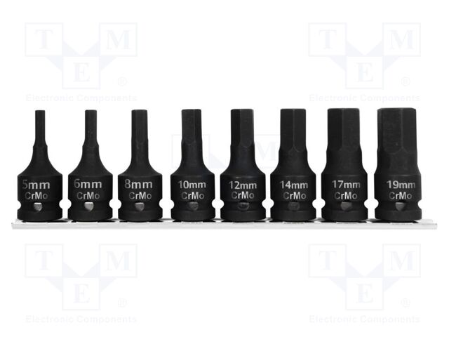 Wrenches set; hex key,socket spanner,impact; Mounting: 1/2"