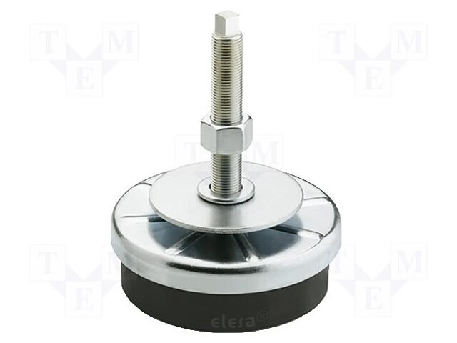 Foot of pin; Base dia: 120mm; M16; steel; H: 150mm; Plating: zinc