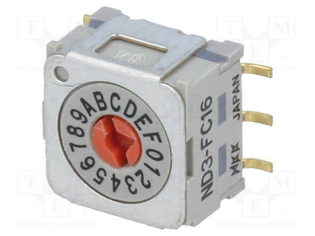 Encoding switch; vertical; Rcont max: 30mΩ; DC load @R: 0.1A/5VDC