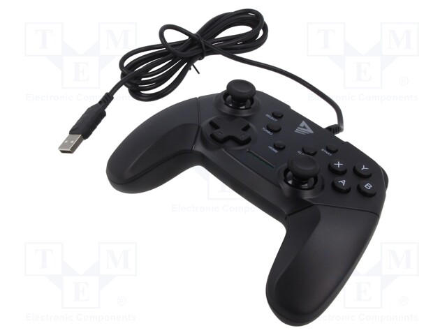 Gamepad; black; USB A; wired; Features: analog joysticks,with LED
