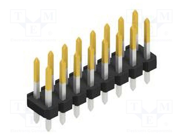 Connector: pin strips; pin header; male; PIN: 16; 2.54mm; THT; 2x8
