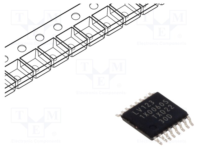 IC: digital; monostable,multivibrator,resettable; Ch: 2; TTL; SMD