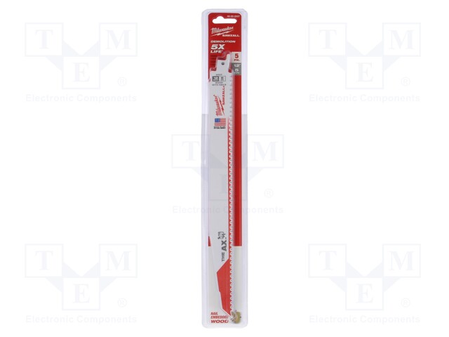 Hacksaw blade; wood,wood with nails; 300mm; 5teeth/inch; 5pcs.