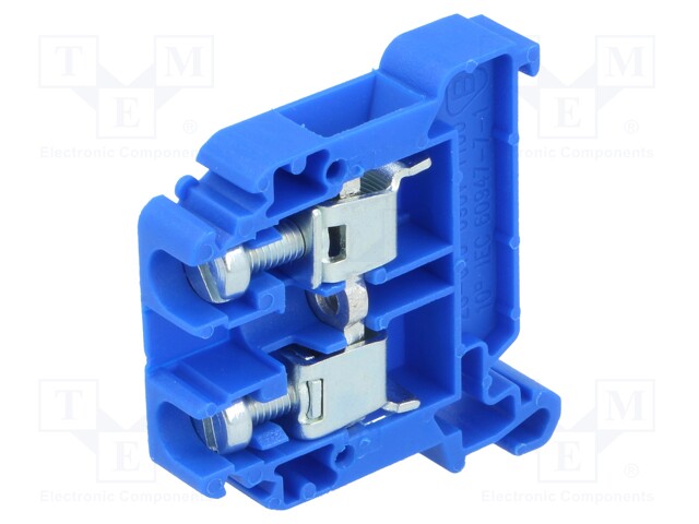 Splice terminal: rail; 0.5÷10mm2; ways: 1; terminals: 2; blue; TS35