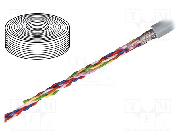 Wire: data transmission; chainflex® CF211; 4x0,25mm2; PVC; grey