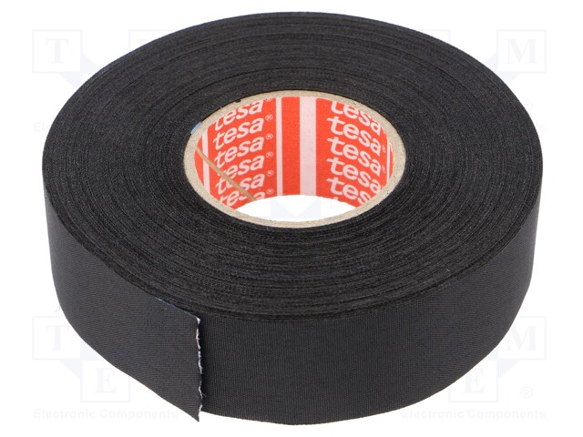 Fabric tape; PET wool; W: 25mm; L: 25m; black