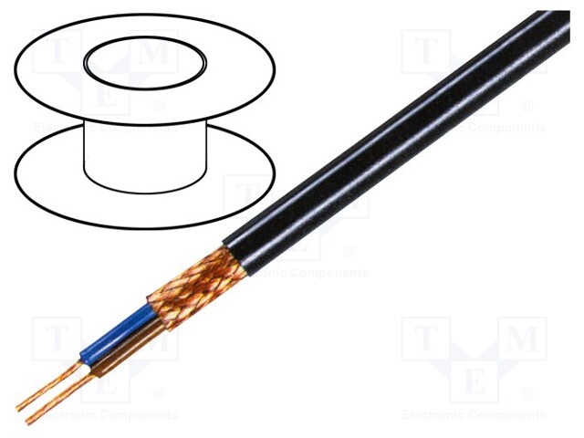 Wire; 2x0,25mm2; braid made of copper wires; PVC FirestoP®; 49V