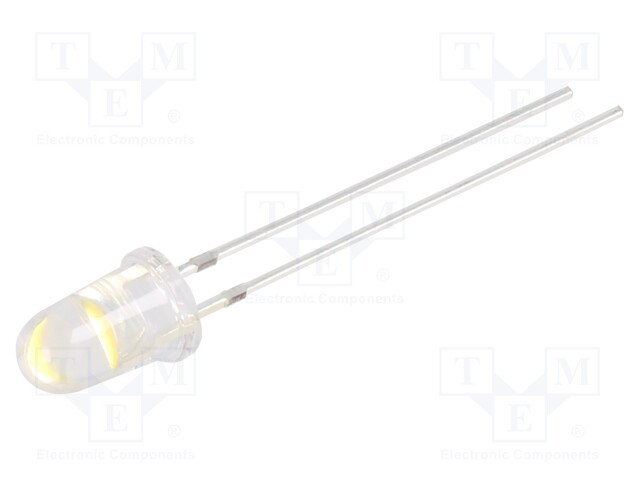 LED; 5mm; white warm; 15°; Front: convex; 2.9÷3.4V; Pitch: 2.54mm
