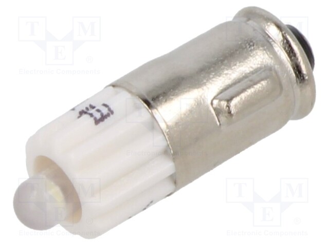 Indicator: LED; BA7S,T2; white; plastic; 12VAC; 12VDC; -20÷60°C