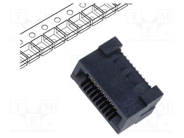 Connector: PCB to PCB; female; PIN: 20; 0.8mm; HSEC8; gold-plated