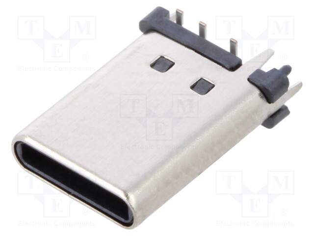 Socket; USB C; SMT; PIN: 6; vertical; top board mount; USB 3.2; 3A
