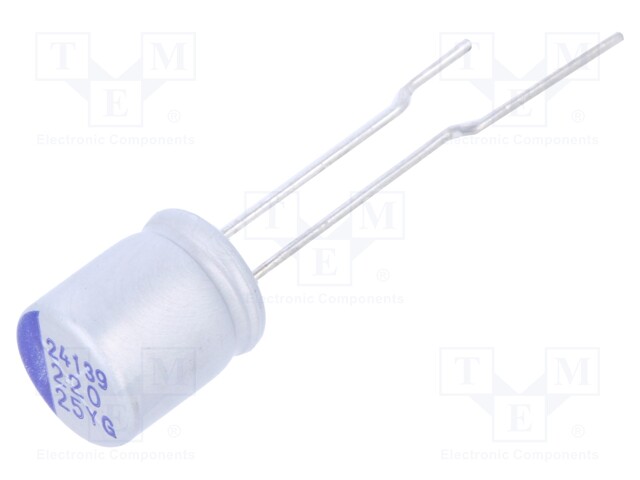 Capacitor: hybrid; THT; -55÷125°C; Body dim: Ø8x9.5mm; 220uF; 25VDC