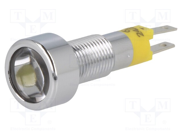 Indicator: LED; flat; 24÷28VDC; 24÷28VAC; Cutout: Ø8.2mm; IP67