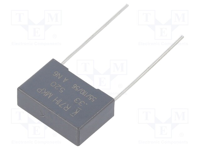 Capacitor: polypropylene; 330nF; 15mm; ±10%; 18x12x6mm; -40÷110°C