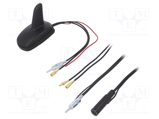 Antenna; SHARK; AM,DAB,FM; 5m; Colour: black; 5÷12VDC; Kind: RG174