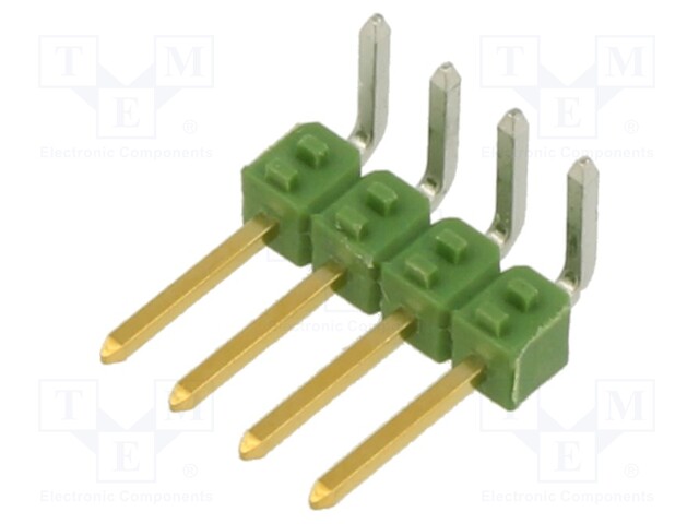 Pin header; pin strips; AMPMODU MOD II; male; PIN: 4; angled 90°