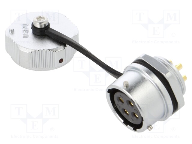 WY20; socket; male; PIN: 4; IP67; 25A; soldering; 500V; 4mm2; size 20