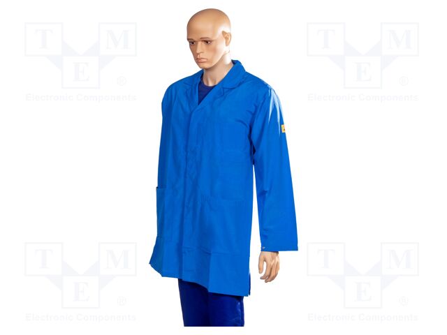 Coat; ESD; L; cotton,polyester,conductive fibers; blue (dark)